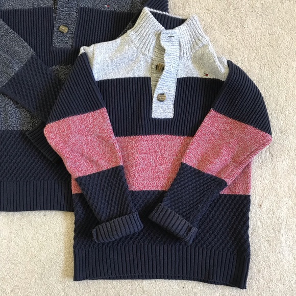 TOMMY HILFIGER BOYS’ SIZE 8/10 LONG SLEEVE MOCK NECK SWEATERS SET OF 2 - Picture 2 of 9